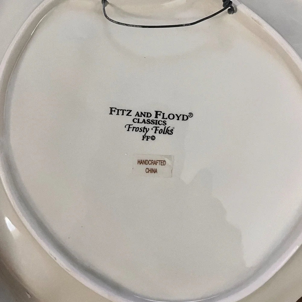 Fitz and Floyd Frosty Folks Snowman Canap Plate Christmas Holiday‎ Serving Dish